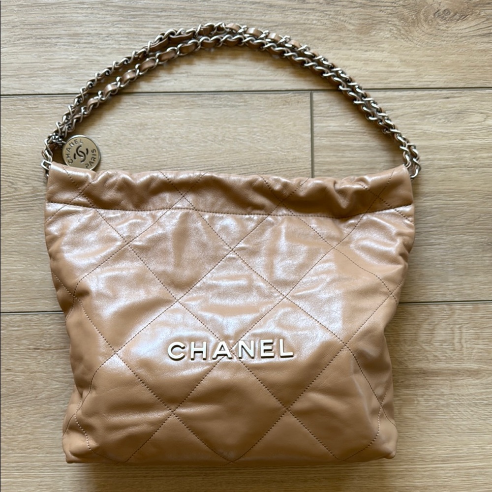 COPY - Chanel small 19 handbag beige silver hardware 22k